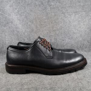 Aquatalia Shoes Men 11.5 Oxford Derby Plain Toe Weatherproof James Black Leather